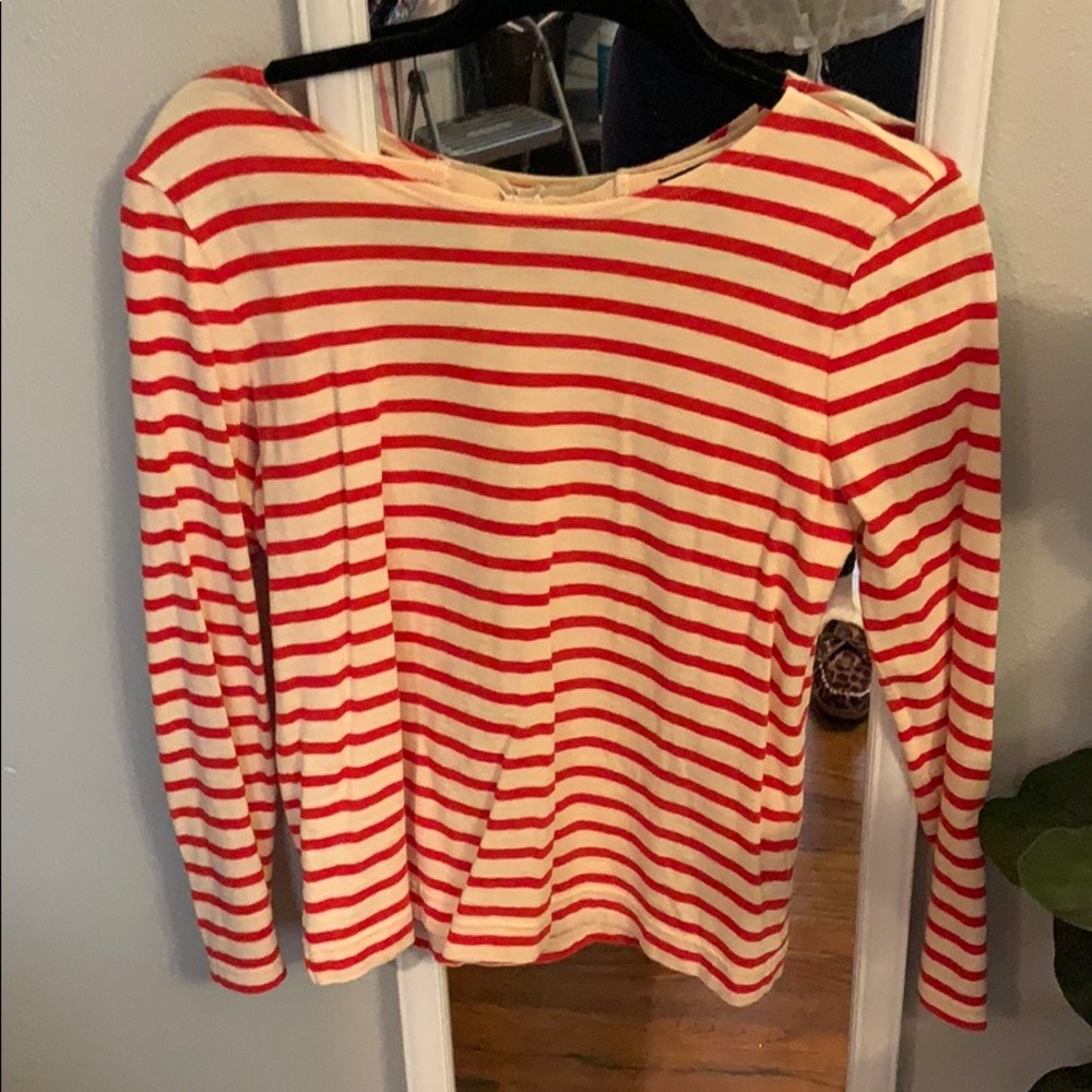 J crew long sleeve T, bow detail on back